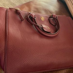 Tory Burch Burgundy Leather Bag